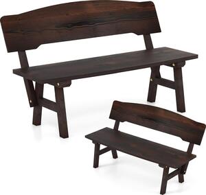Panchina da giardino in legno KOMFOTTEU, panchina da parco con schienale, panchina da esterno resistente alle intemperie, panchina con portata fino a 325 kg, panchina da riposo, 120 x 51 x 78 cm