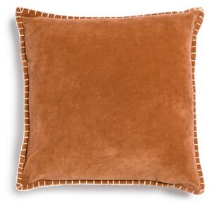 Fodera cuscino Angelica 100% cotone in velluto arancione 45 x 45 cm