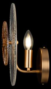Applique Contemporanea Aster 1 Luce Con Diffusore Vetro E Rosone Oro In Metallo