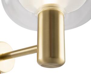 Applique Contemporanea Vision Alluminio Oro 1 Luce Diffusore In Vetro Trasp