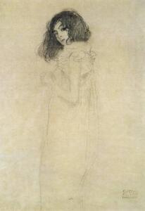 Riproduzione Portrait of a young woman 1896-97, Gustav Klimt