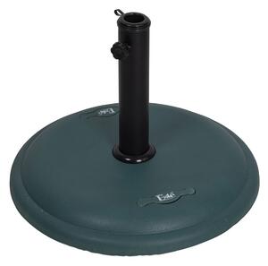 Base tonda per ombrelloni a palo centrale in ferro e cemento 25 kg con tubo Ø41,5 cm regolabile - Green