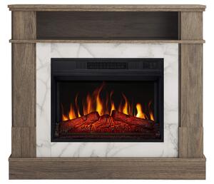 Caminetto elettrico ArtiFlame For Living AF23S rovere grigio – Caminetto elettrico da incasso da 1800 W, effetto fiamma realistico a LED, funzione di riscaldamento, telecomando, timer