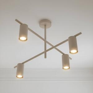 Plafoniera soffitto Marilou Lindby, dimmerabile, Crema / Ambra, Soggiorno / Sala da pranzo, Metallo, Moderno, Plafoniera