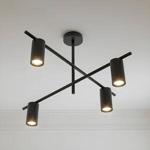 Plafoniera soffitto Marilou Lindby, dimmerabile, Nero, Soggiorno / Sala da pranzo, Metallo, Moderno, Plafoniera