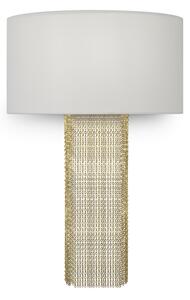 Applique Contemporanea Impressive Metallo Oro 1 Luce Diffusore Tessuto Bianco