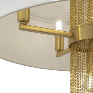Sospensione Contemporanea Impressive Metallo Oro 1 Luce Diffusore Tessuto Bianco