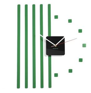 Orologio da parete adesivo con strisce Verde scuro