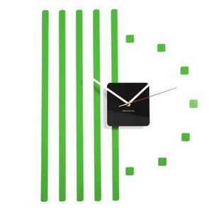 Orologio da parete adesivo con strisce Verde