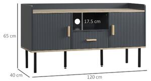 HOMCOM Mobile Porta TV fino a 55" con Ripiano, Cassetto e Armadietti, 120x40x65cm, Grigio