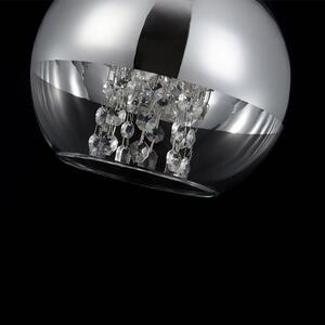 Lampadaro Contemporaneo Fermi Metallo Nichel 1 Luce Diffusore Vetro Trasparente