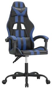 Sedia da Gaming Girevole Nero e Blu in Pelle finta