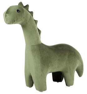 Animal Dinosaur Children Stool Green Velvet Wooden Legs Nursery Footstool Beliani