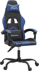 Sedia da Gaming Girevole Nero e Blu in Pelle finta