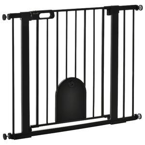 PawHut Cancellino per Cani Regolabile con Porta Piccola e Chiusura Automatica, 75-103x76cm, Nero