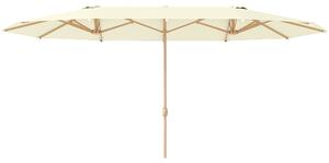 Outsunny Ombrellone Doppio con Apertura a Manovella, in Acciaio Inox e Poliestere, 455x265x238 cm, Beige