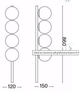 BINOMIO PL4, Plafoniera, Ideal Lux