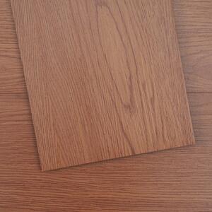 Pavimento vinilico autoadesivo - 91,4 x 15,2 cm - 36 pezzi - 2,5 mm di spessore - Si attacca e si stacca - Venature del legno marrone intenso - Pavimento fai da te per cucina, sala da pranzo, camera da letto e bagno