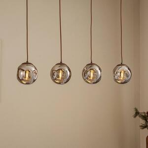 Lindby lampada a sospensione Valentina, E14, a 4 luci, grigio fumo, vetro