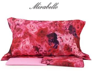 Completo lenzuolo copriletto matrimoniale in percalle di cotone di Mirabello Art. M30 Mamma Mia Clet variante FUXIA