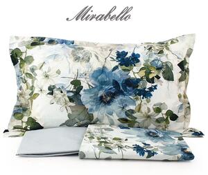 Completo lenzuolo copriletto matrimoniale in percalle di cotone di Mirabello Art. M31 Scented Blosson Clet variante U40 blu