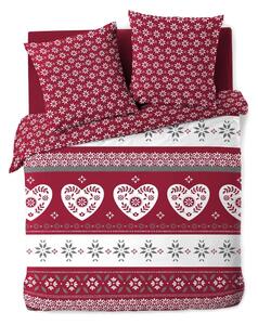 Biancheria da letto rossa in cotone per letto matrimoniale/per letto prolungato 240x220 cm Alpage – douceur d'intérieur