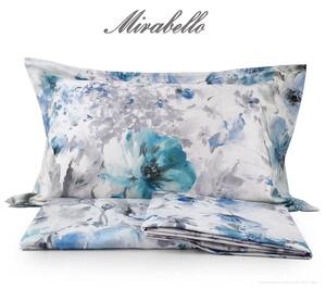 Completo lenzuolo in raso di cotone di Mirabello Art. M01 variante azzurro turchese