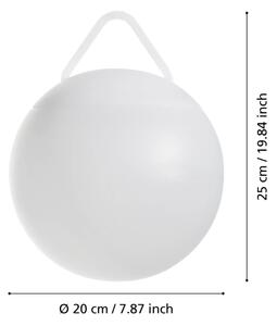 Eglo 75815 - Lampada esterna LED RGB dimmerabile POGGIOBELLO LED/2600 mAh IP44 bianca + telecomando