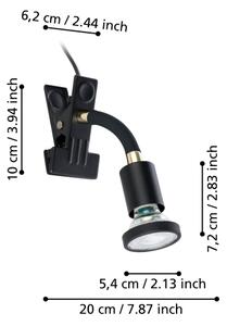 Eglo 300914 - Lampada LED con clip PARRINI 1xGU10/4,5W/230V nera