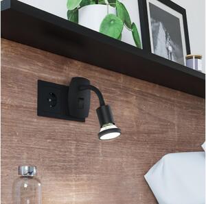 Eglo 300913 - Lampada LED da parete con spina PARRINI 1xGU10/4,5W/230V nera
