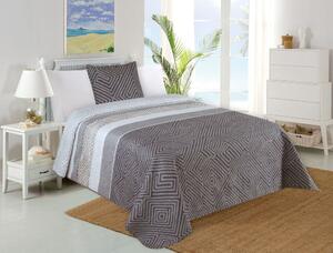 Set con copriletto e federa grigio con rivestimento trapuntato 140x220 cm Plaza – My House