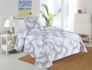 Set con copriletto e federa bianco/grigio con rivestimento trapuntato 140x220 cm Circulo – My House