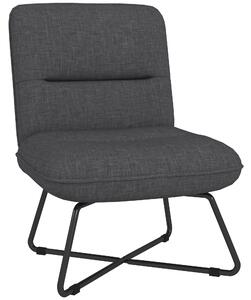 HOMCOM Poltrona Moderna con Base in Acciaio e Rivestimento in Tessuto, 61x68x83.5cm, Grigio Scuro|Aosom
