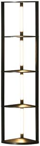 HOMCOM Lampada da Terra a Colonna in MDF con 4 Ripiani e Illuminazione a LED da 3000K, 41x29.5x163.5 cm, Nero|Aosom