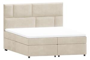 Letto boxspring beige con contenitore 140x200 cm Lola - Ropez