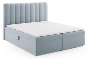 Letto boxspring azzurro con contenitore 180x200 cm Gina - Milo Casa