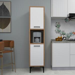 Colonna Multiuso Da Cucina 2 Ante E Vano Centrale 35x35x154 Adel Rovere E Bianco