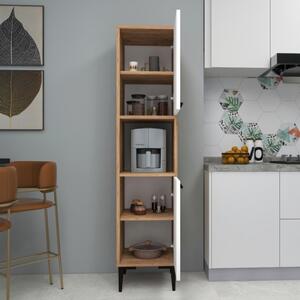 Colonna Multiuso Da Cucina 2 Ante E Vano Centrale 35x35x154 Adel Rovere E Bianco