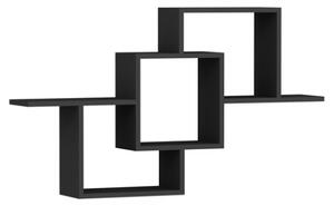 Mensola Sospesa 3 Vani A Cubo Design Moderno 120x22x80 Elena Antracite