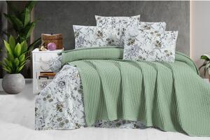 Copriletto in cotone verde 220x240 cm Waffle - Mila Home