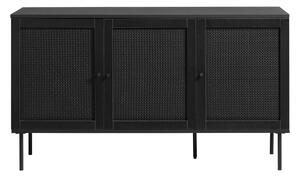 Cassettiera bassa nera in rovere 140x80 cm Pensacola - Unique Furniture