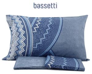 Completo letto copriletto con balza applicata UNA PIAZZA Bassetti EXTRA articolo 39851 variante MOSAICO blu