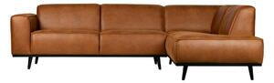 Divano angolare in similpelle marrone cognac, angolo destro Statement - BePureHome