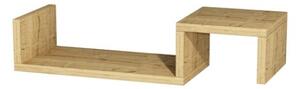 Mensola Sospesa Design A Onda 56x20x12 Moros Rovere Chiaro