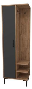 Mobile Ingresso Cappottiera 60 Cm Con Anta Laterale Freia Rovere E Antracite