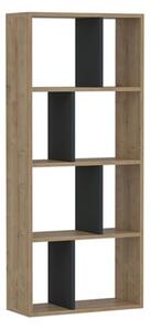 Libreria Moderna 60x25x140 Tuco Rovere Chiaro E Antracite