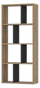 Libreria Moderna 60x25x140 Tuco Rovere Chiaro E Antracite