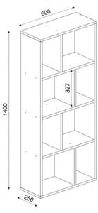Libreria Moderna 60x25x140 Tuco Rovere Chiaro E Antracite