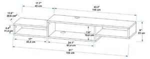 Mobile TV Sospeso 155x30x23 Con Vani A Giorno Lorenza Antracite