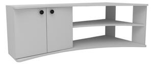 Mobile TV Ad Angolo Design Curvo Con 2 Ante Doris Bianco
